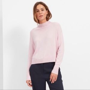 NWOT Everlane Cashmere Crop Mockneck Pink Sweater
